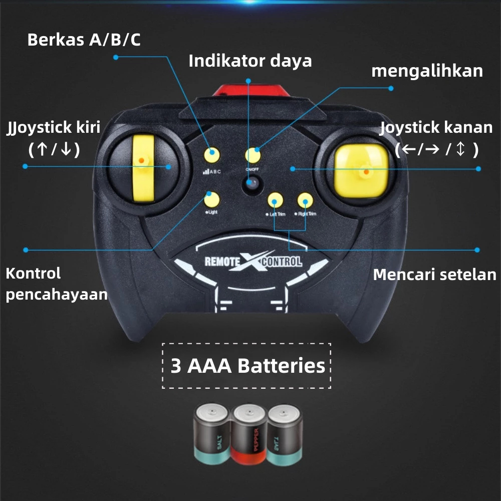 Mainan Mini Helikopter Remot Control Rc 3.5Ch Baterai Karbon