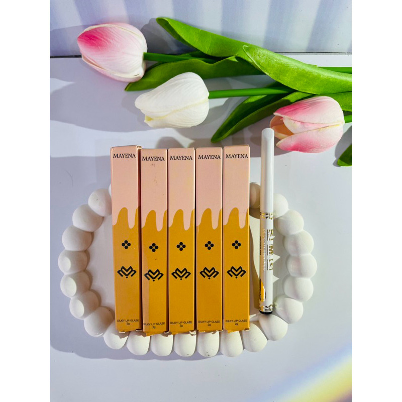 new MAYENA lips glossy 5+1 eyeliner (6PCS)