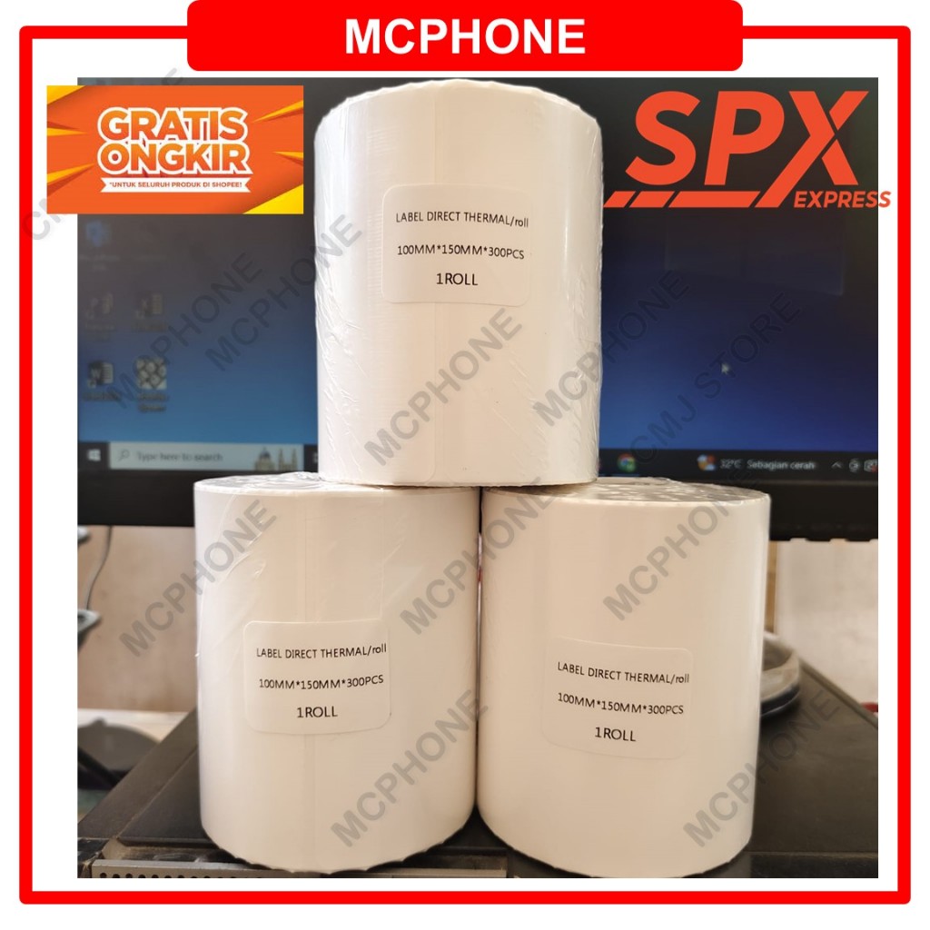 

Kertas Sticker Resi Thermal 100 x 150 isi 300 Lembar Original