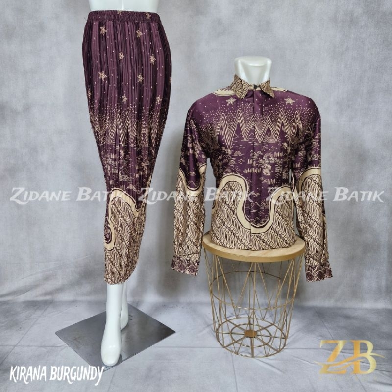 BAJU BATIK COUPLE / BAJU COUPLE PASANGAN / KEMEJA BATIK COUPLE ROK PLISKET / BATIK COUPLE KELUARGA /