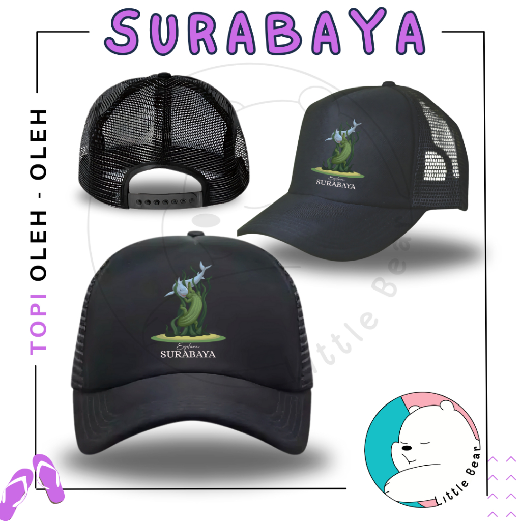 Littlebear Topi Souvenir Surabaya- Topi Trucker Oleh Oleh Surabaya Motif 1