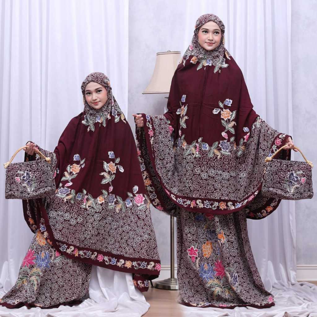 MUKENA CAP BATIK ENCIM PEKALONGAN JUMBO