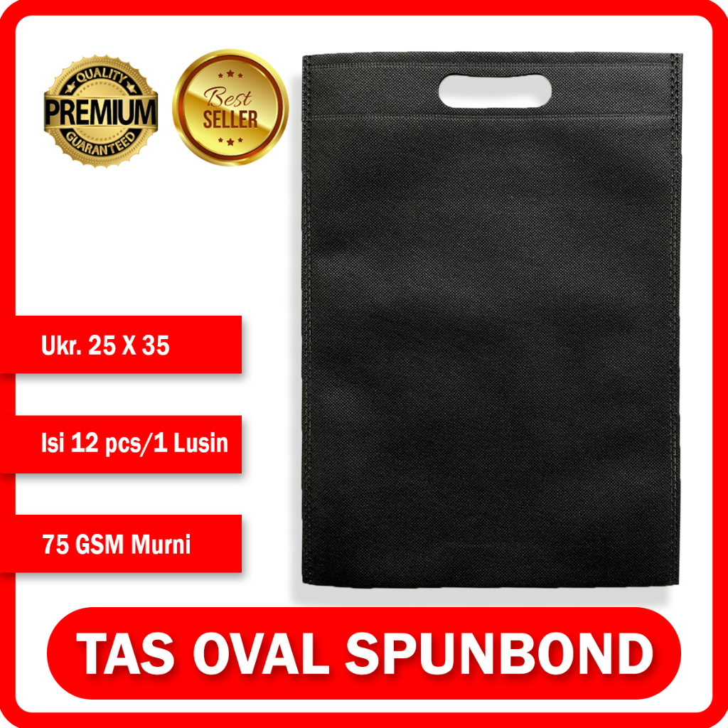 

TAS SOUVENIR - SPUNBOUND OVAL 25CMX35CM HITAM
