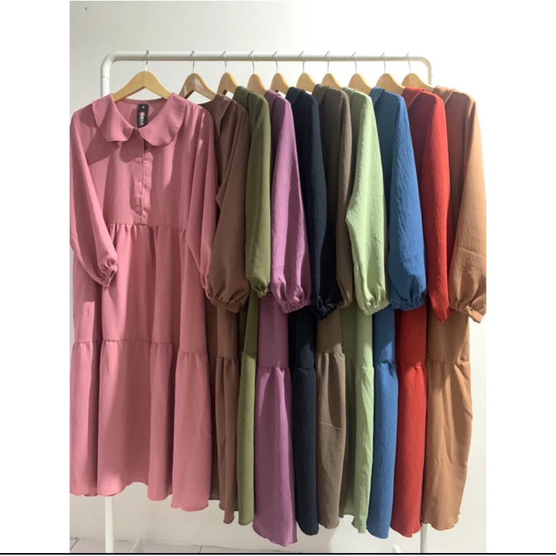 GAMIS KEKINIAN TERBARU MINI DRESS DEWASA BAHAN CRINKLE AIRFLOW PREMIUM GAMIS KEREN | ANAK MUDA