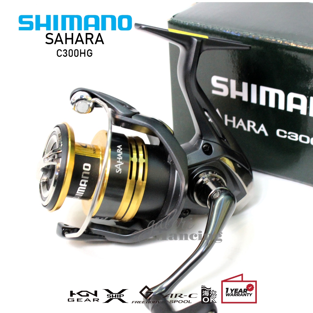 Reel Shimano SAHARA [2022] Power Handle 500 UL 1000 2500 3000 4000 5000 Freshwater Saltwater Resmi