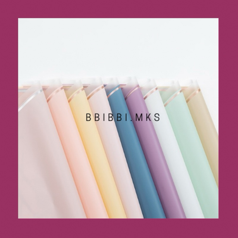 

[Ecer] Transparan Border Gold Flower Cellophane Wrap - Kertas Buket Waterproof Korea Style - Flower Wrapping Paper Cellophane Florist