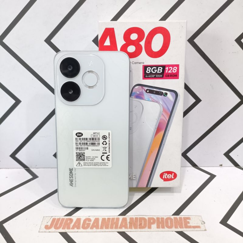 ITEL A80 4/128GB HP SECOND BEKAS FULLSET