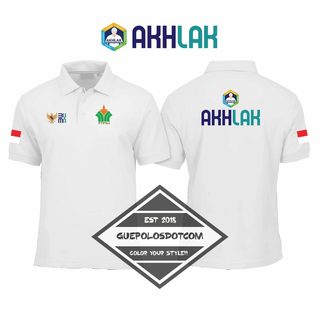 TYPE 02 - POLOSHIRT AKHLAK BUMN LOGO PTPN4 - BAJU BERKERAH AKHLAK BUMN - POLO AKHLAK BUMN