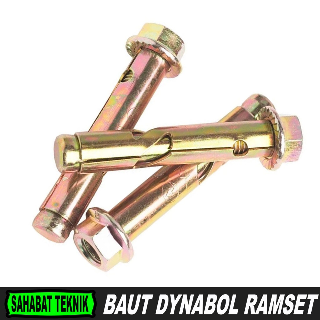 Baut Ramset Dynabolt 10 x 100 mm Baut Tembok Beton Tanam Dinabolt Bracket Set M10 x 100 mm