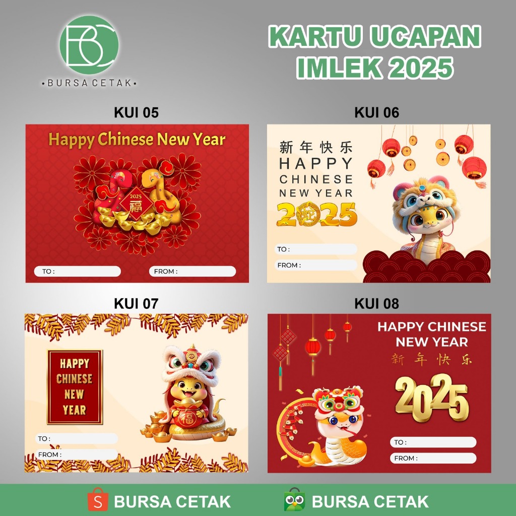 

BURSA CETAK - Print Kartu Ucapan Tema Imlek / Cetak Greeting Card Hampers Chinese New Year Custom Parcel Gift CNY