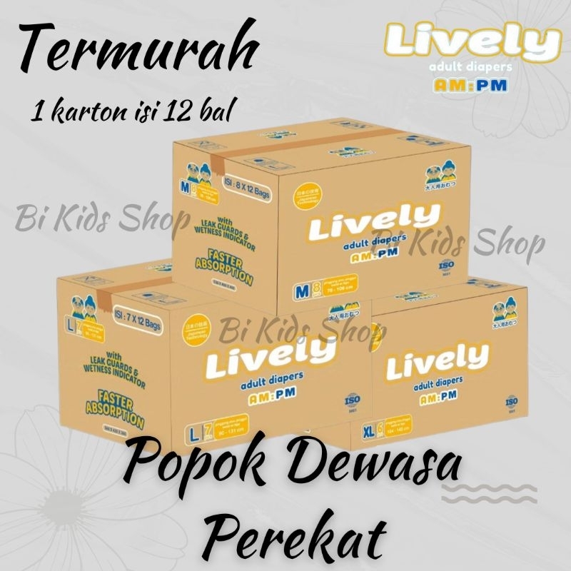 GROSIR KARTONAN Popok Dewasa Perekat LIVELY M, L, XL