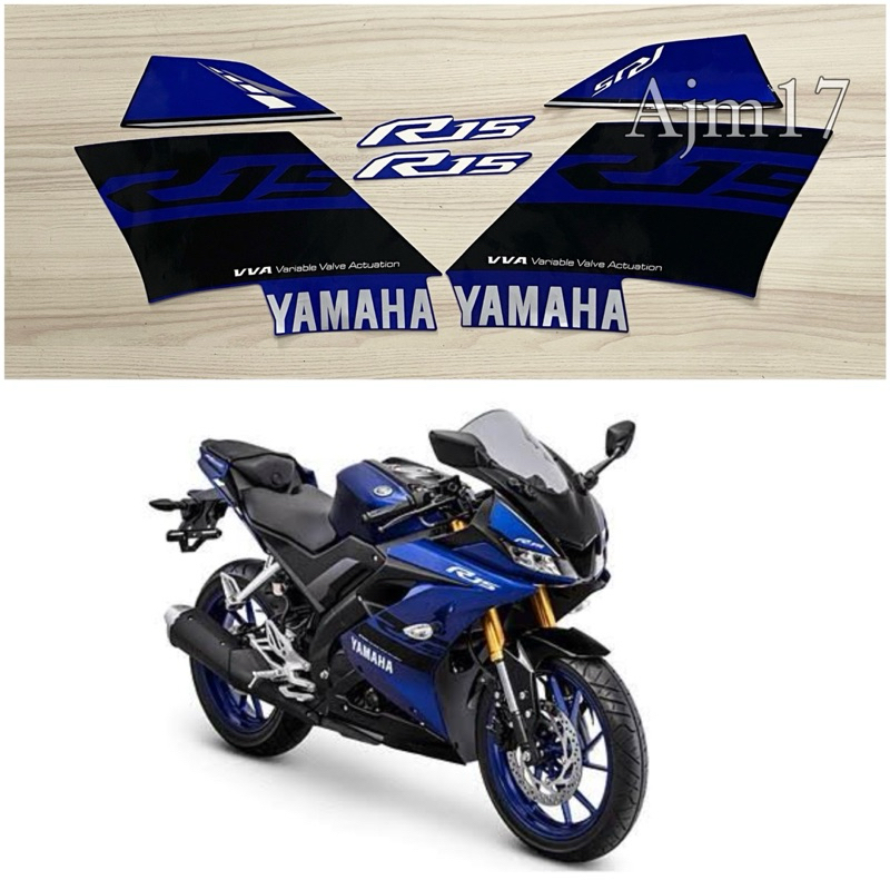 STIKER STRIPING MOTOR R15 2018 BIRU RACING BLUE