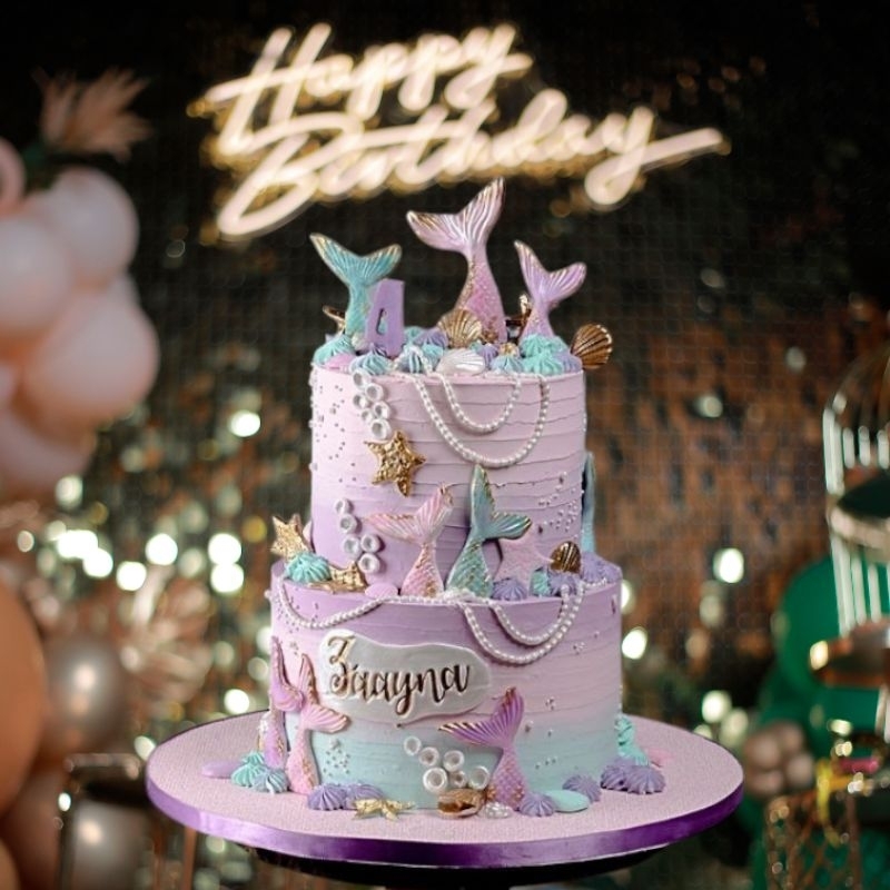 

mermaid full cake 2 tier