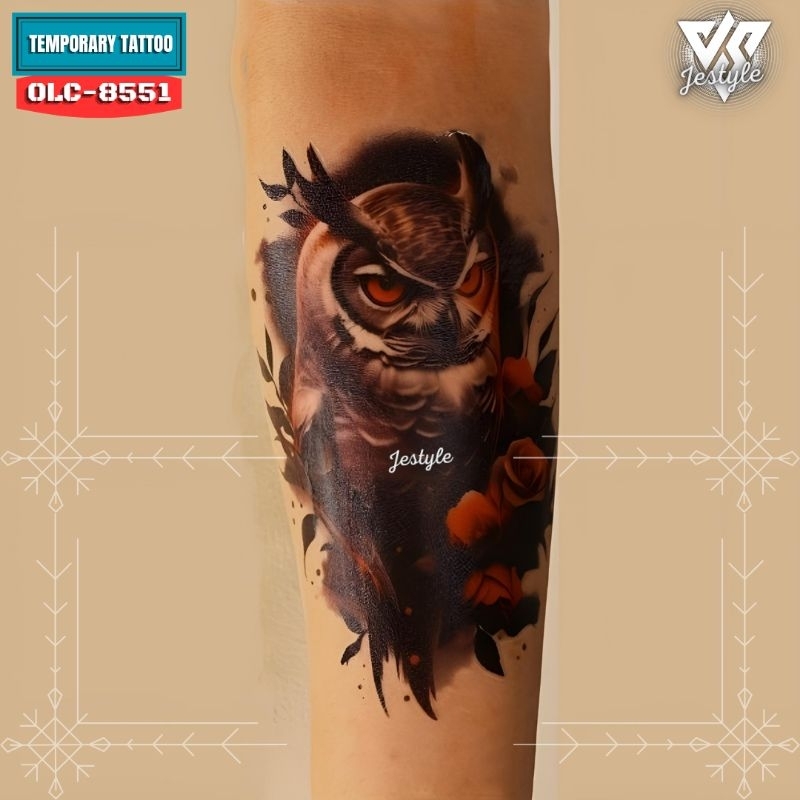 [OLC-8551] Tato Temporer Temporary Tattoo burung hantu owl