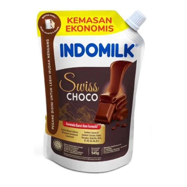 

susu kental indomilk coklat chocolate swiss choco pouch 545