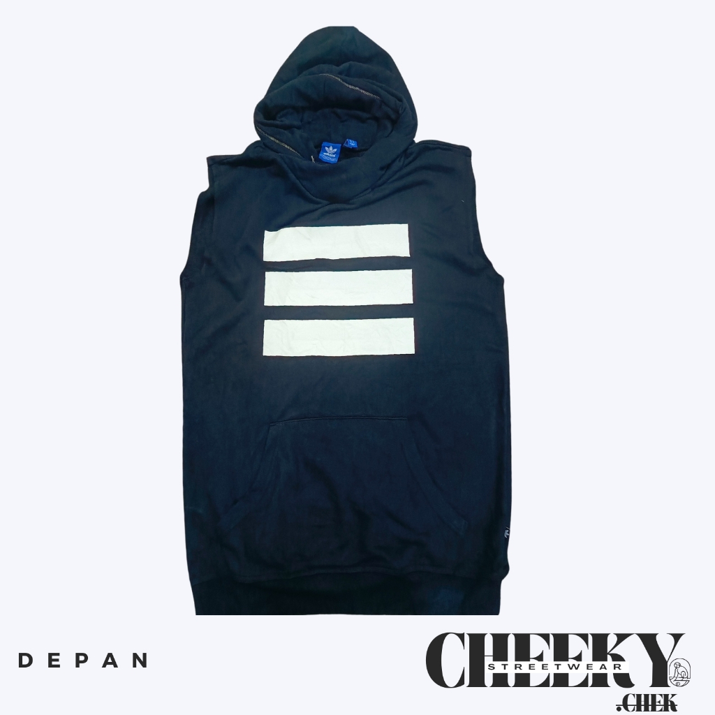 RARE ADIDAS TREFOIL 3 STRIPE BERLIN DRESS SLEEVELESS HOODIE