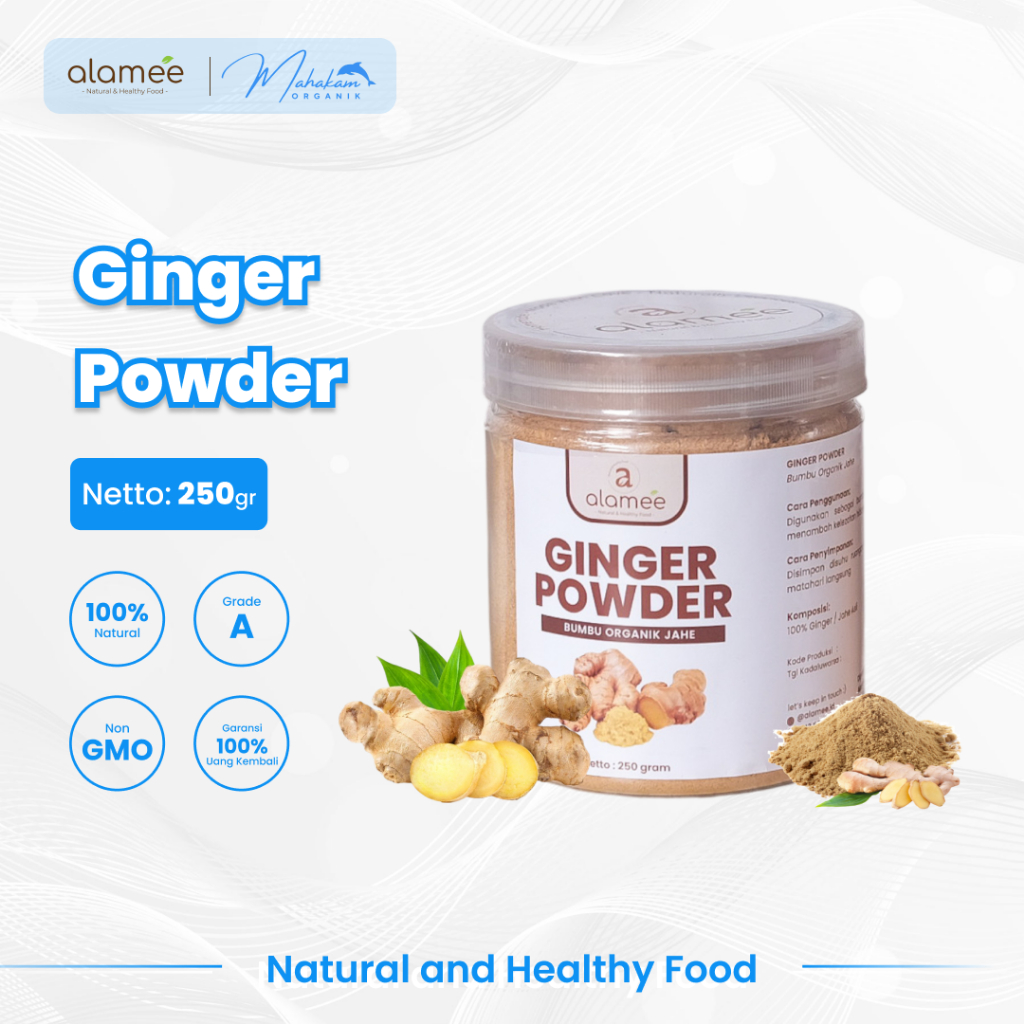 

ALAMEE Bubuk Jahe Putih Bumbu Dapur Instan Ginger Powder Minuman Herbal Organik 250 Gram