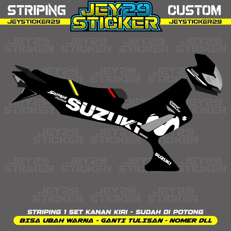 STRIPING SATRIA FU BARONG TRANSPARAN MOVISTAR CUSTOM SUKA SUKA