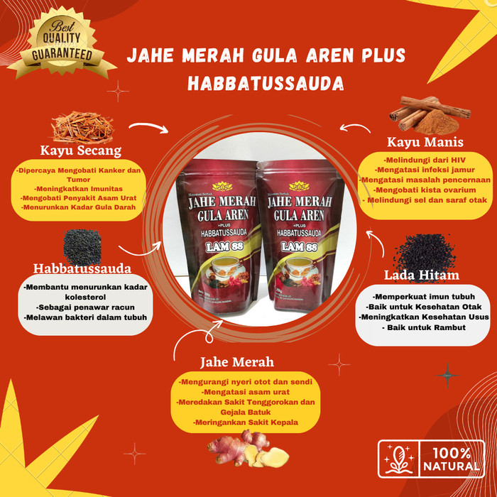 

Jahe Merah Gula Aren Plus Habbatussauda 100% ORIGINAL