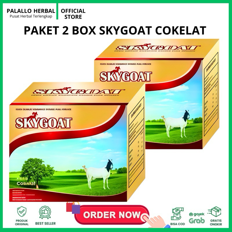 

BPOM PAKET 2 BOX SkyGoat Susu Kambing Etawa dan Krim Bubuk Rasa COKELAT