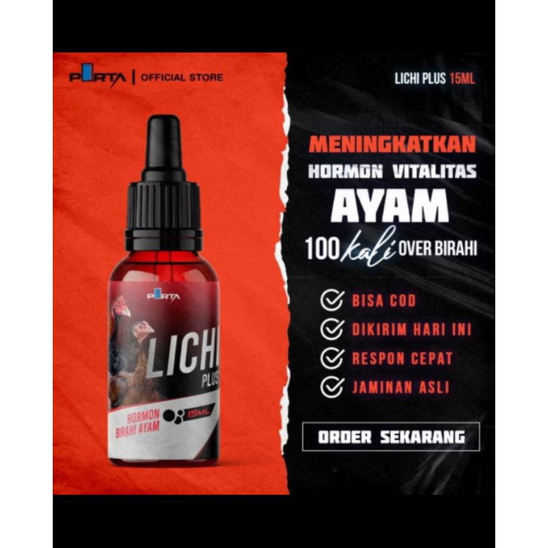 LICHI PLUS 15 ml Hormon penambah gairah ayam Hormon kawin Penambah nafsu birahi ayam obat Birahi aya