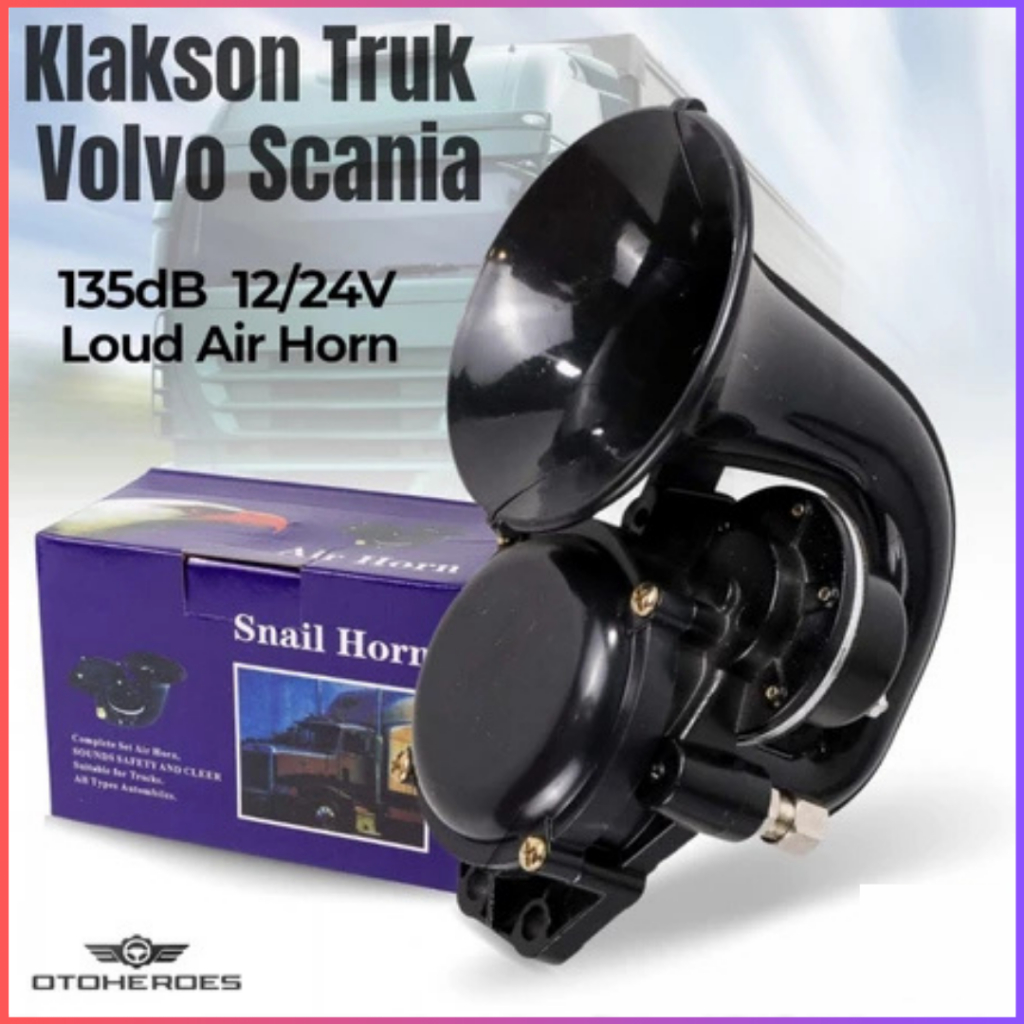 KING OTOHEROES Klakson Angin Keong Trompet Mobil Truk bus Scania Volvo Loud Air Horn 135dB - DL35