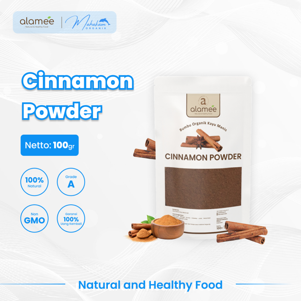 

ALAMEE Kayu Manis Bubuk Seasoning Cinnamon Powder kayumanis Bumbu Masak Dapur Organik 100 Gram