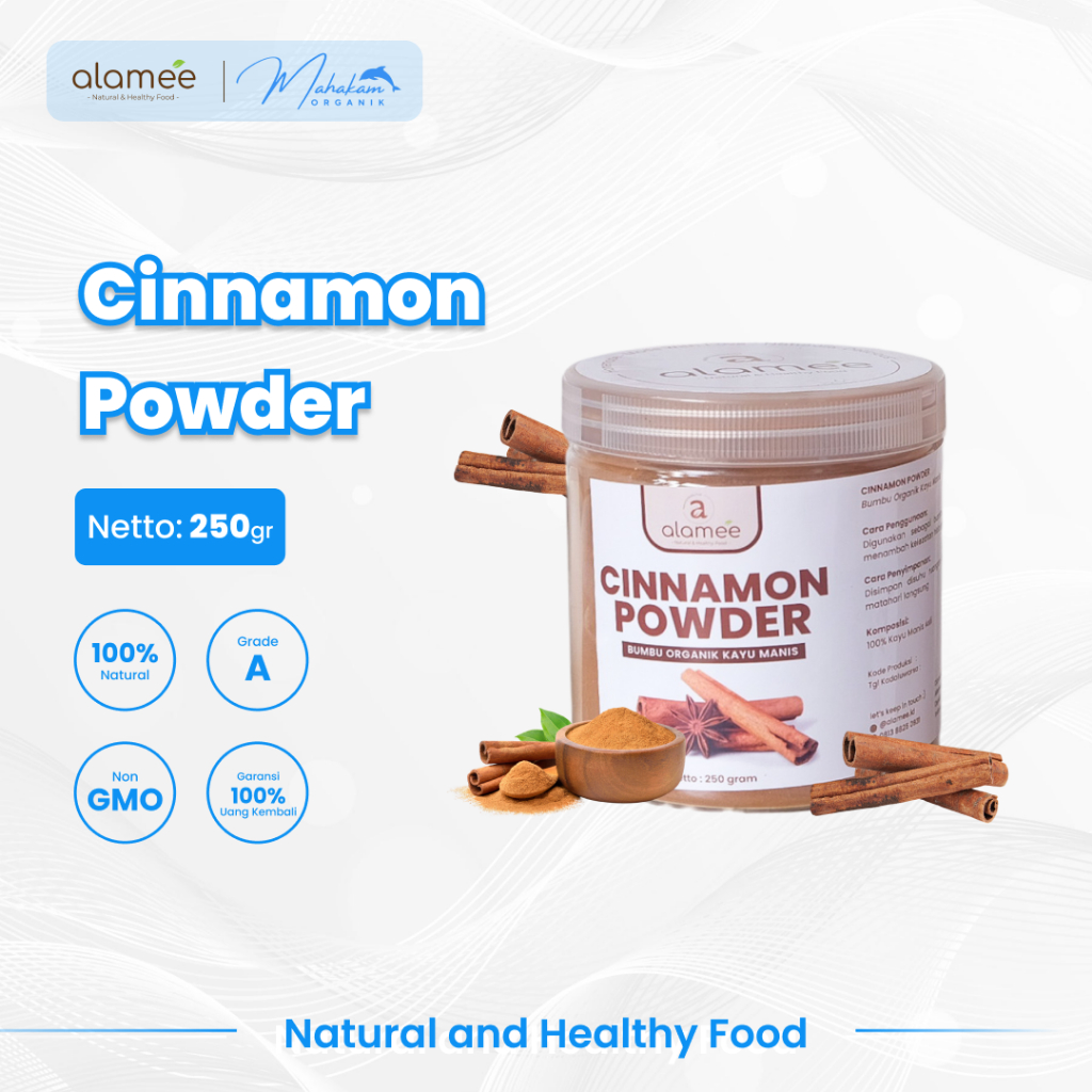 

ALAMEE Bubuk Kayu Manis Bumbu Dapur Instan Cinnamon Powder kayumanis Organik Toples Seasoning