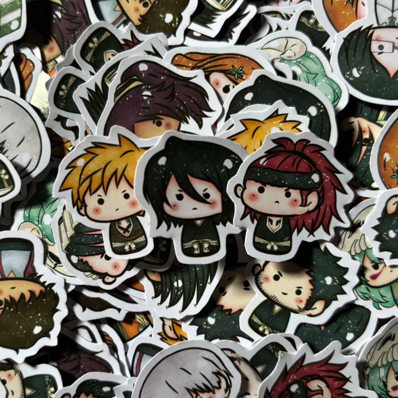 khalishop - 15pcs bleach anime sticker, anime chibi sticker, sticker aesthetic, sticker anime bleach