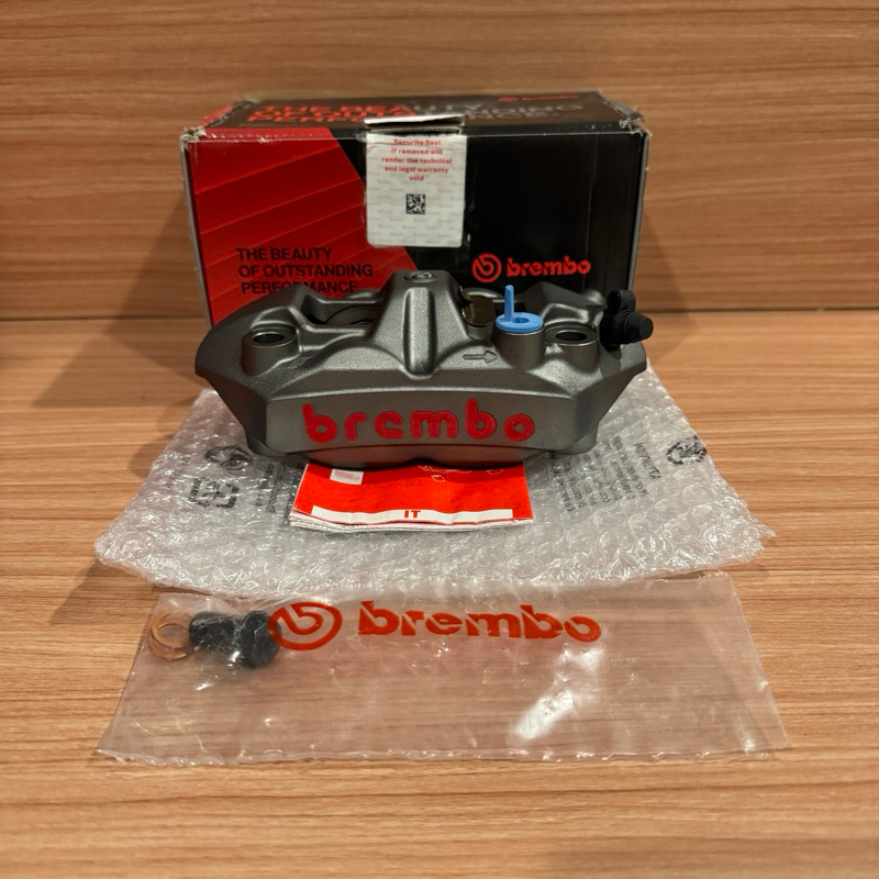 kaliper radial monoblok brembo M4 108 grey red logo kanan original Brembo Italy 🇮🇹