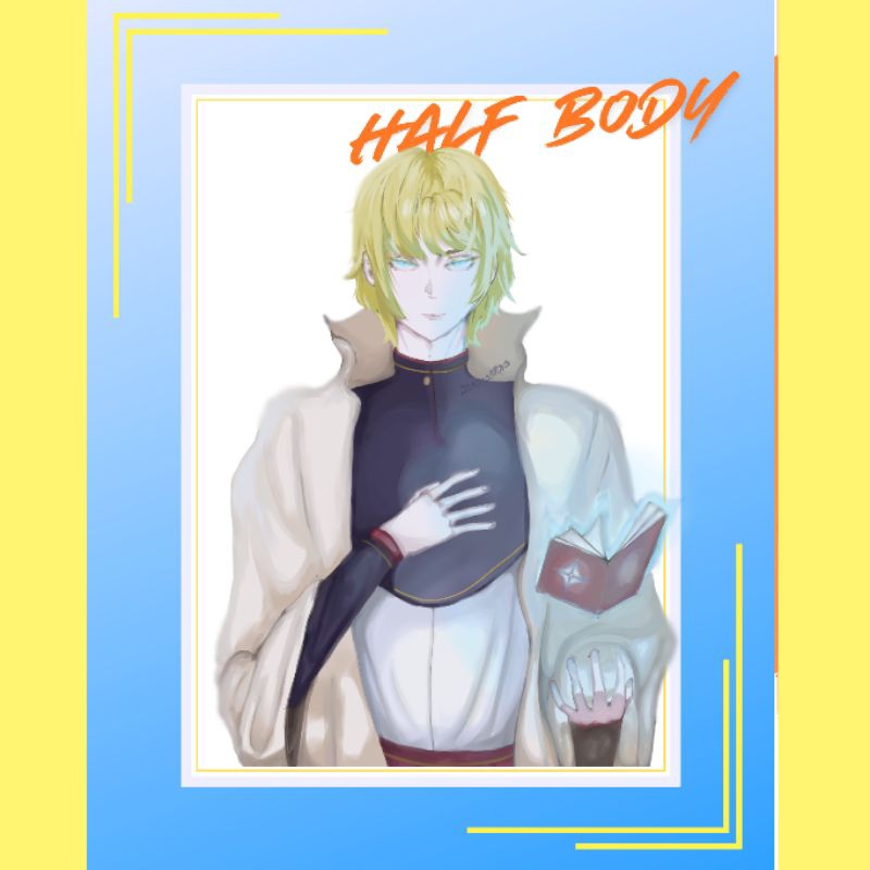 commission anime art || half body