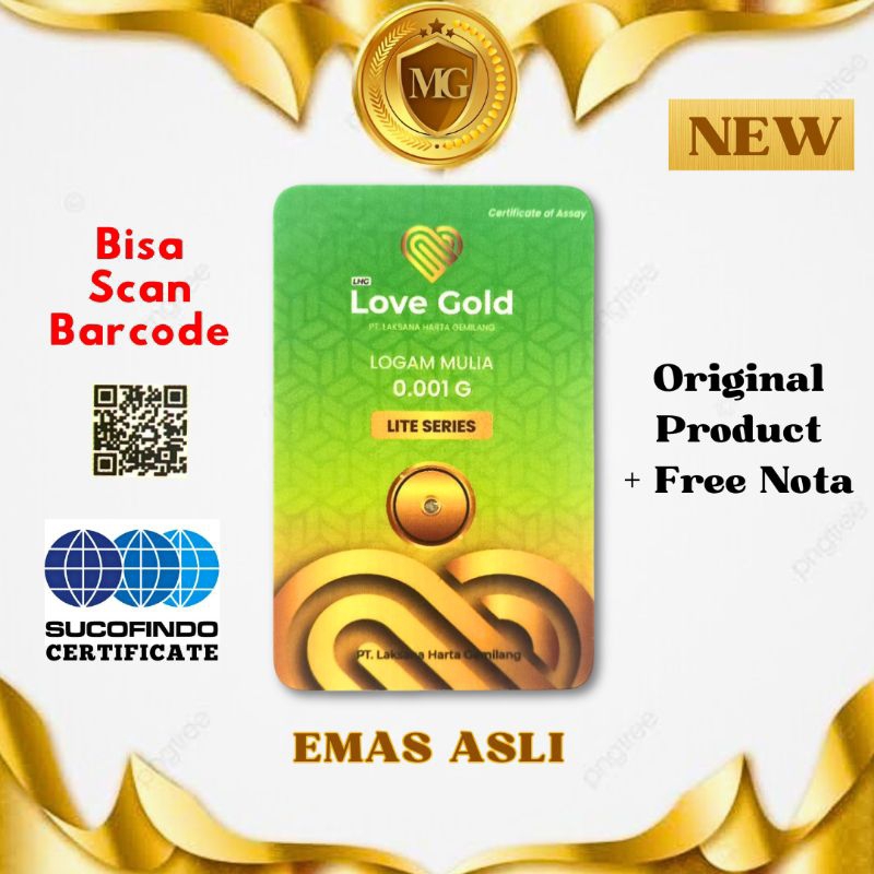 Small Gold Emas Asli 0,001 gram Mini Gold Lite Series Logam Mulia love Gold Baby Gold Regular Design