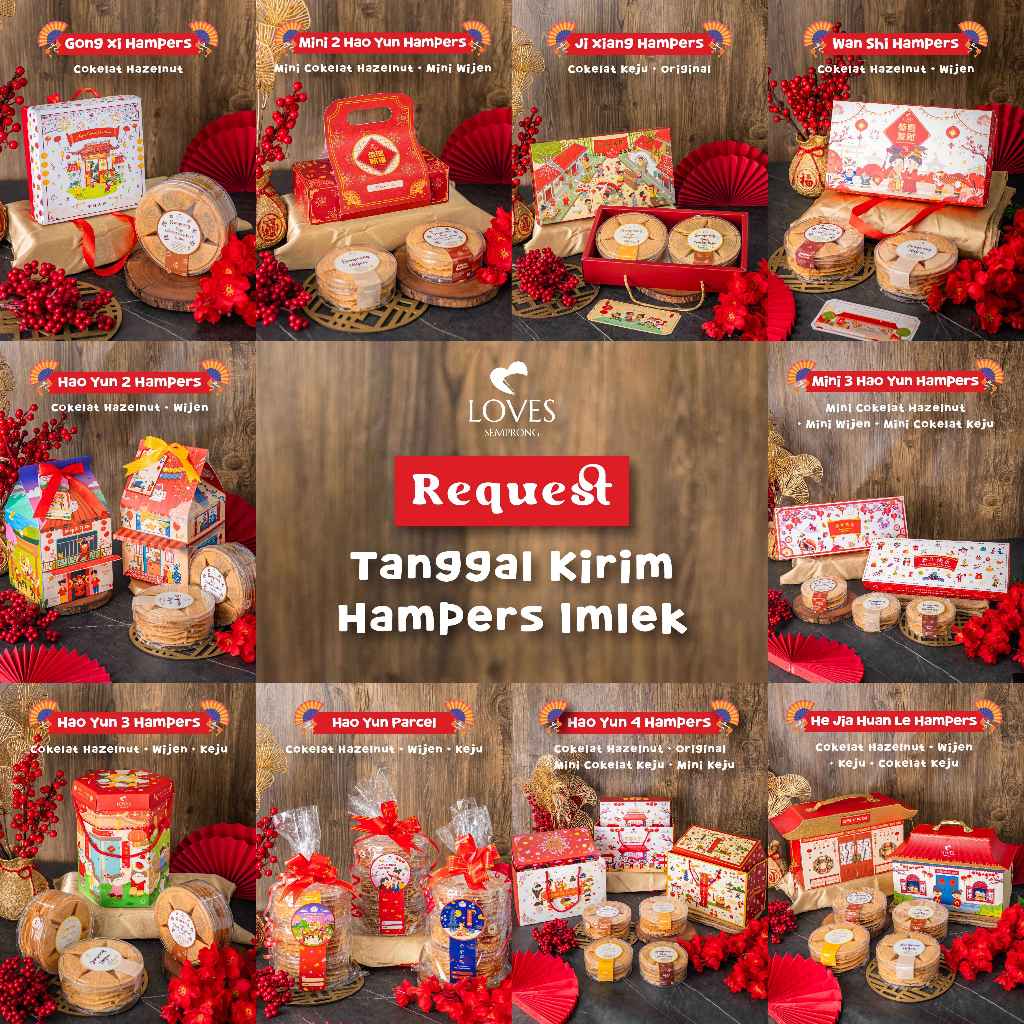 

(Request Tgl Kirim / Stok Terbatas) Hampers Imlek Hampers CNY Hampers Imlek 2025 By Loves Semprong