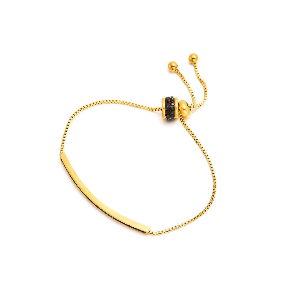 Gelang serut wanita titanium permata hitam