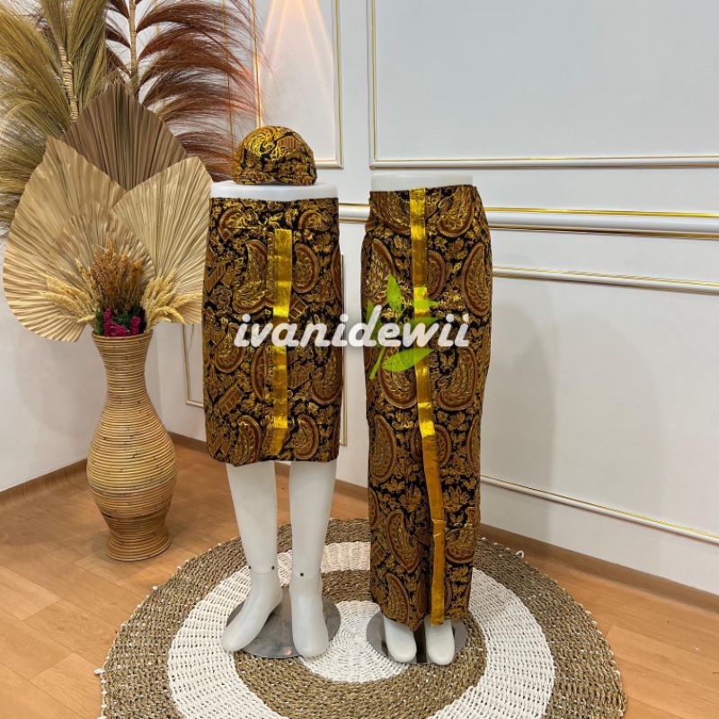 (2Jarik + 1Blangkon) Jarik Pengantin Prodo - Instan | Cewek Panjang + Cowok Pendek /  Sembong + Blan