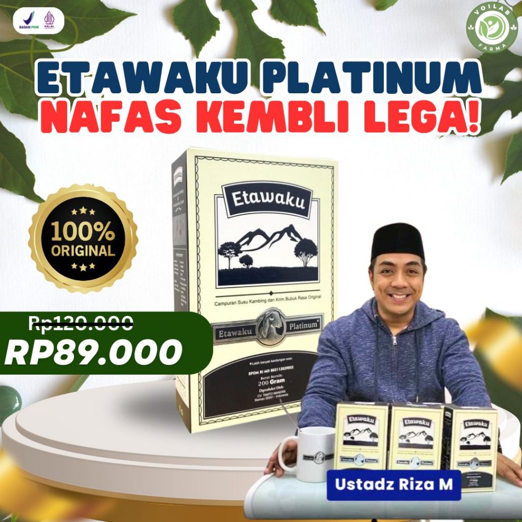 

ETAWAKU PLATINUM 100% ORIGINAL Bantu Atasi Gangguan Masalah Pernafasan Asma, Bronkitis, Batuk Berdahak, - Meningkatkan Kekebalan Tubuh Serta Melancarkan Sistem Pencernaan