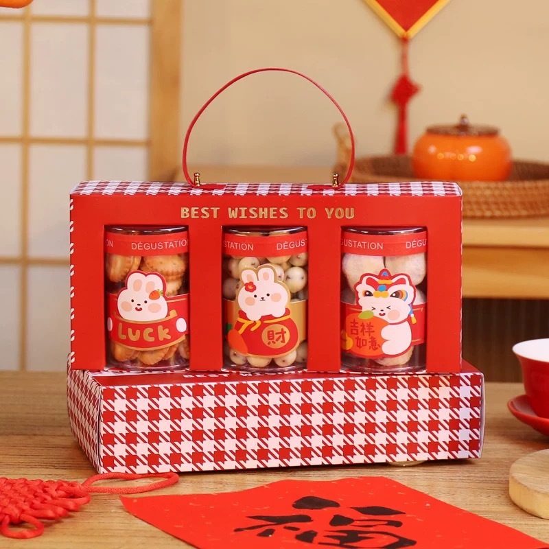 

Hampers Imlek 2025 Packingan Imlek Box 3in1 Kotak Tentengan