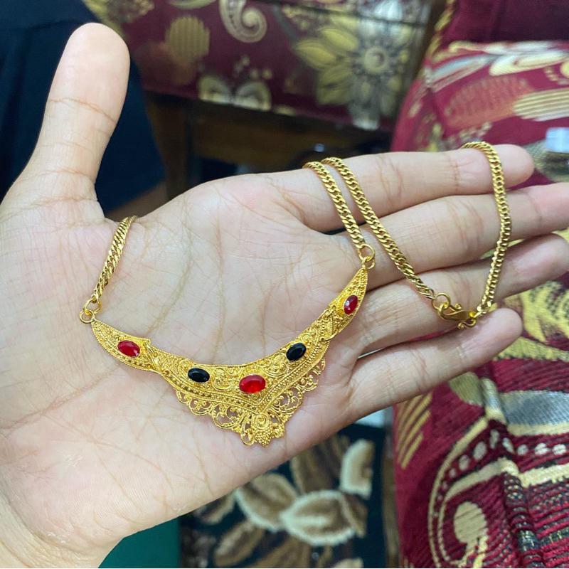 Kalung Dubai Bahan Titanium asli dan kuningan lapis emas