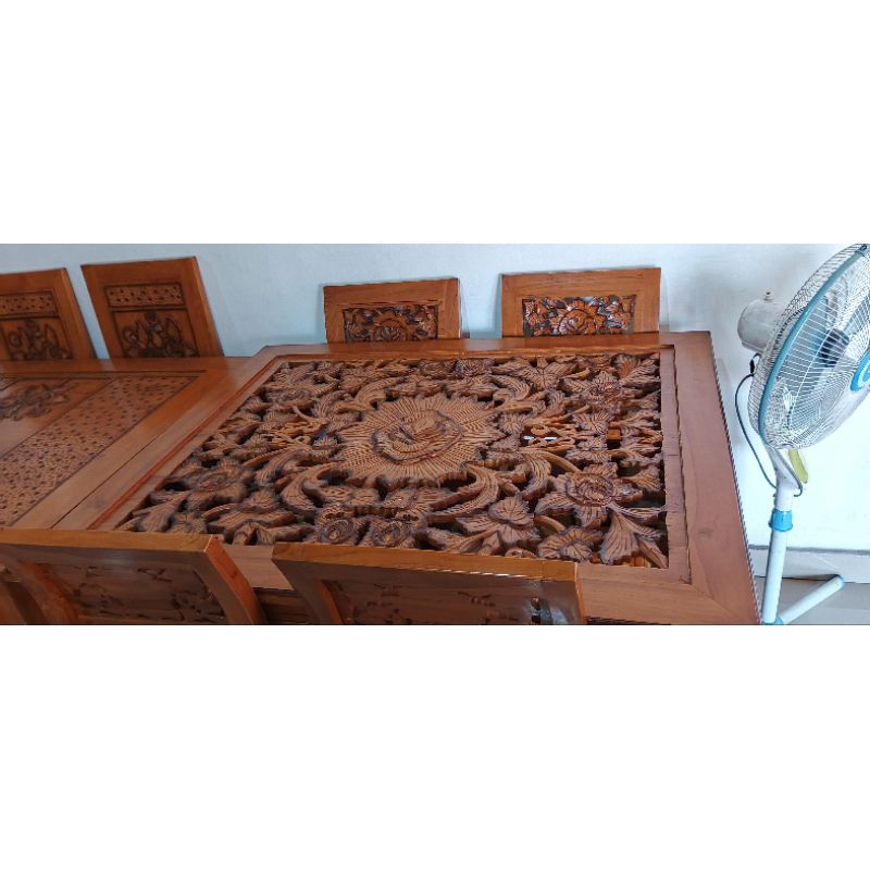 Meja Makan Jati Jepara ukir Kartini