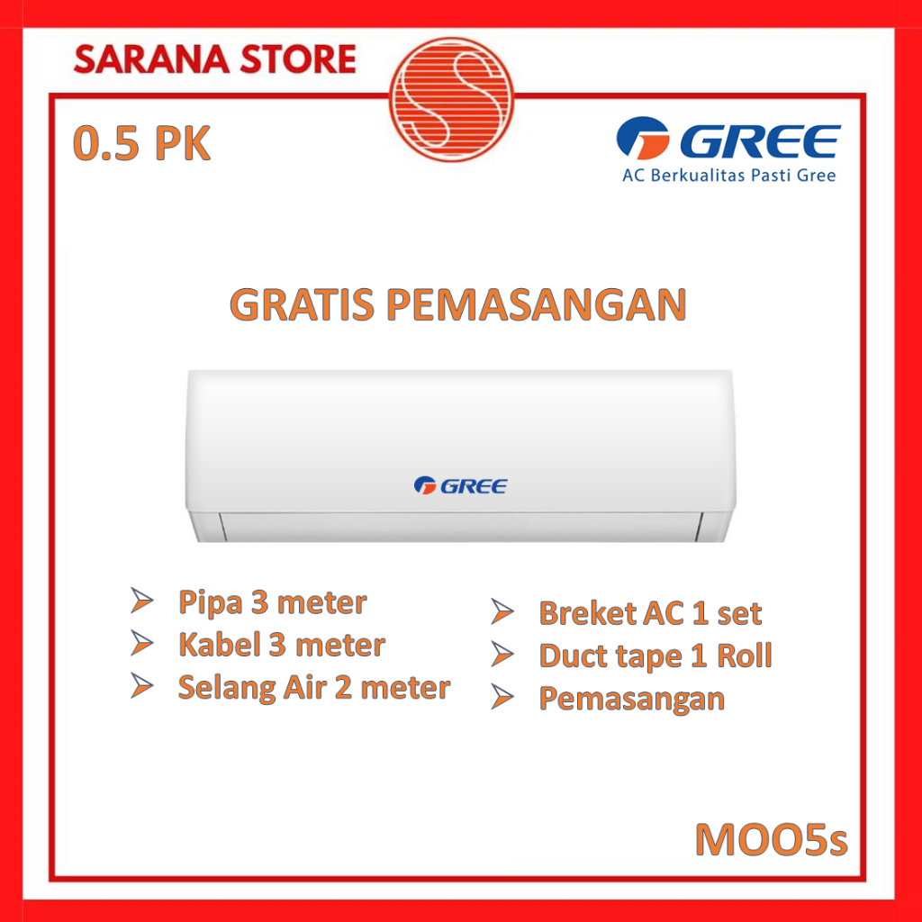 GREE AC 0.5PK STANDARD GWC-05MOO5 1/2PK GWC05MOO5 05MOO 05MOO5