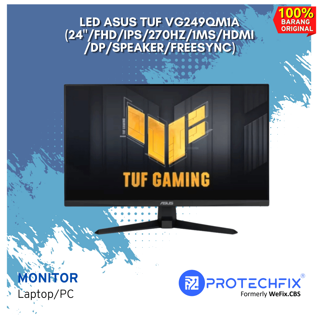 Monitor LED ASUS TUF VG249QM1A (24"/FHD/IPS/270Hz/1ms/HDMI/DP/Speaker/FreeSync)