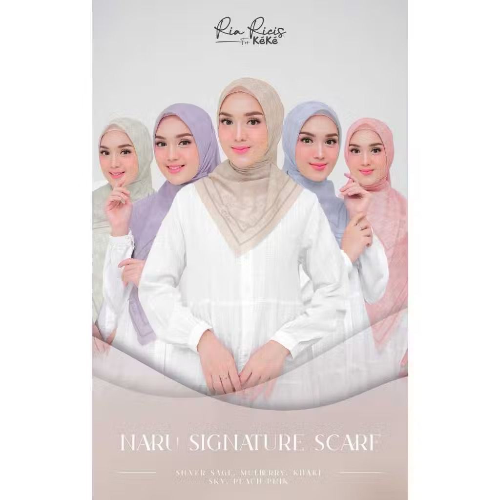 KEKE HIJAB RICIS NARU SIGNATURE SCARF HIJAB VOAL MOTIF SEGI EMPAT BY KEKE
