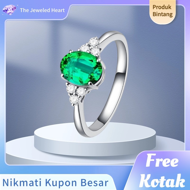Cincin Akik Wanita Couple Cewek 925 Perak Batu Cincin Berlian Mewah Elegan Pasangan Kotak Free