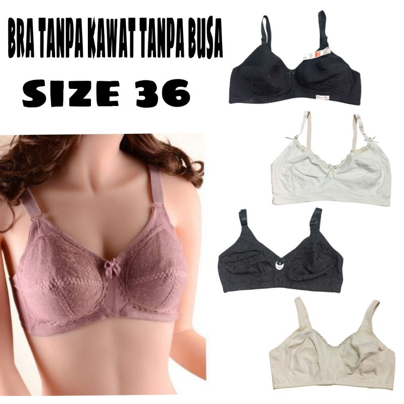 BRA TANPA KAWAT TANPA BUSA SIZE 36 A B C D E SISA EKSPOR.