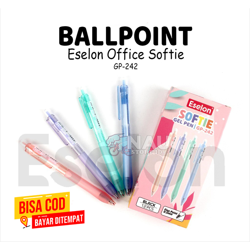 

Pulpen Cetek Softie gelhitam isi 12 biji /Pulpen Gel Eselon SOFTIE GP-242 / 1pak Bulpen Gel Cetek Office - PULPEN - NAU STORE ID