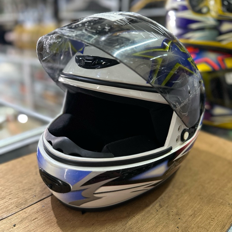 Helm Full Face Index/Avex BS-7 Dewasa Import WHITE YELLOW