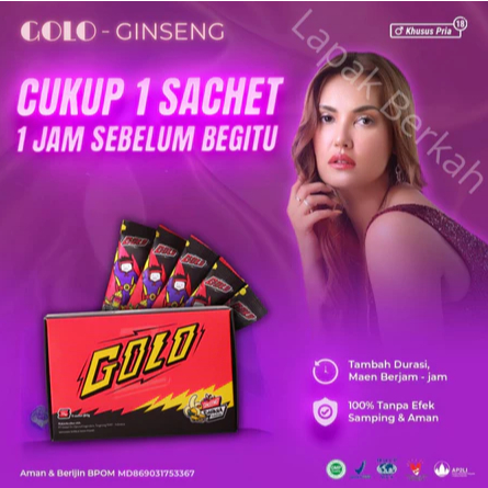 

GOLO Ginseng Asli - MISTER GOLO Ginseng Stamina Pria Plus Plus 1 Sachet @3gr Minuman Botanical