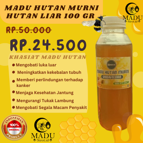 

MADU HUTAN LIAR ASLI 100% MURNI SIROT.ID 100gr HEMAT Meningkatkan Imunitas Tubuh