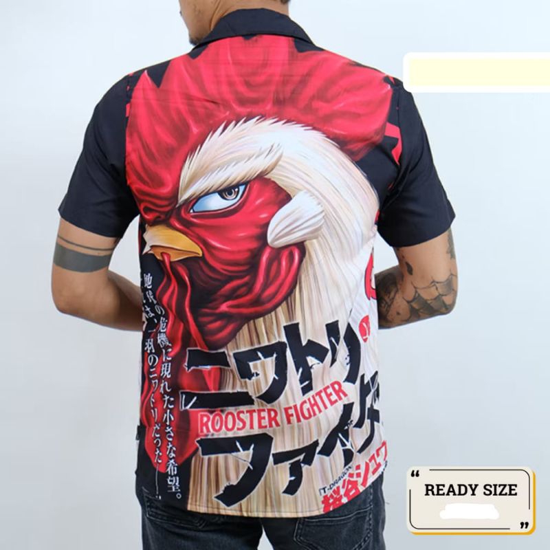 baju shirt kemeja pria motif printing lengan pendek premium