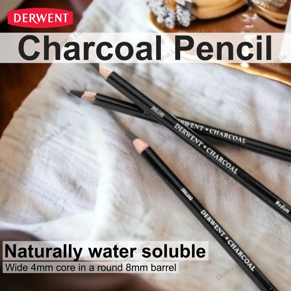 

HJK Derwent Charcoal Pencil - Dark / Pensil Arang